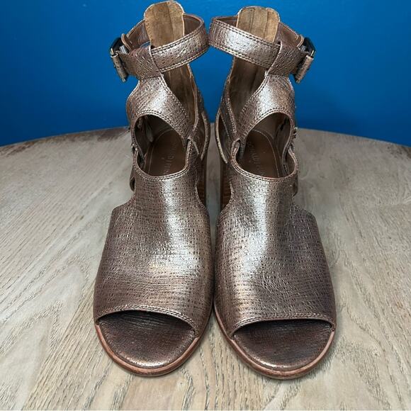 Donald J. Pliner Ronnie Leather Stacked Heel Open Toe Sandals Women’s Size 8.5 - Picture 5 of 10